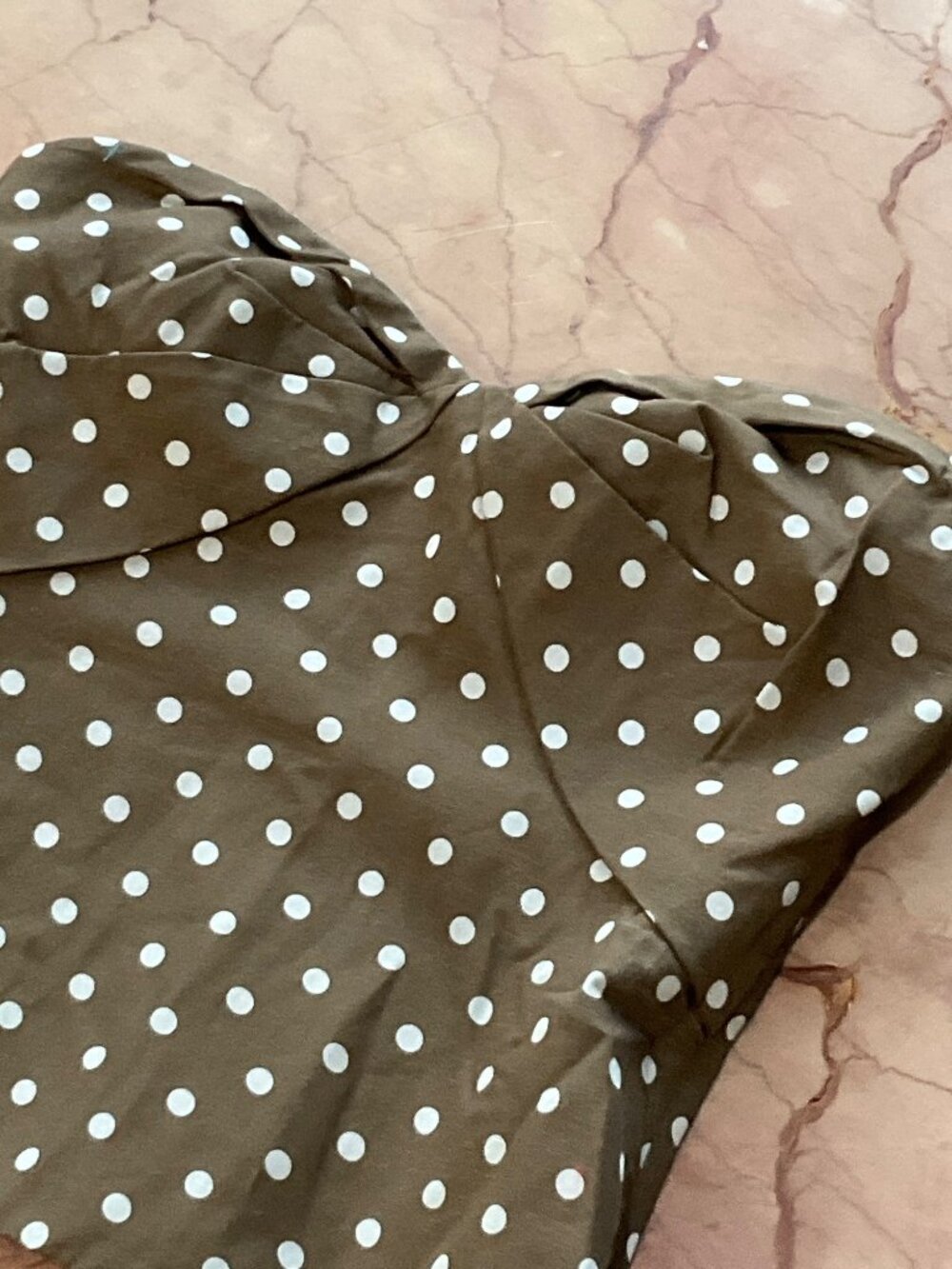 Amanda Uprichard x REVOLVE Soho Top in Chocolate Brown Polka Dot X-Small Womens - Picture 5 of 8